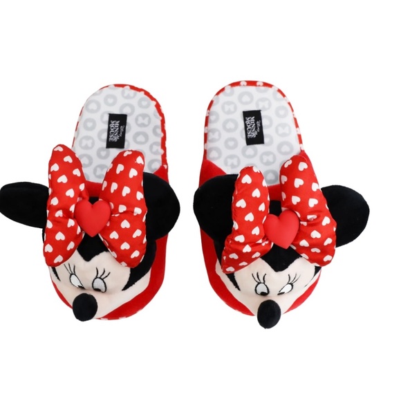 DISNEY MINNIE MOUSE SLIPPERS MICRO PLUSH Sz 9/10 NEW, FAST SHIP - Picture 6 of 7